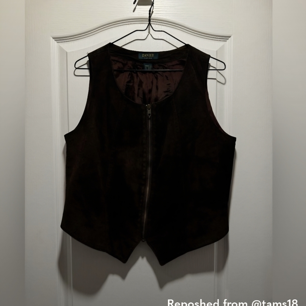 Women's Brown Suede Vest